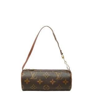 LOUIS VUITTON Brown Monogram Leather Papillon Pouch